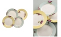 Aynsley China Archive Rose Plates, Set of 4